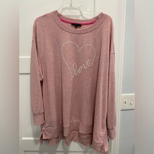 Pink “love” sweatshirt.